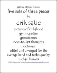 Five Sets of Three Pieces of Erik Satie piano sheet music cover Thumbnail